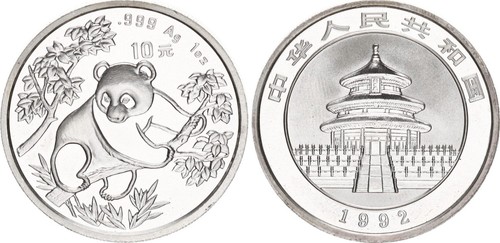 China yuan 1oz silber - 10,